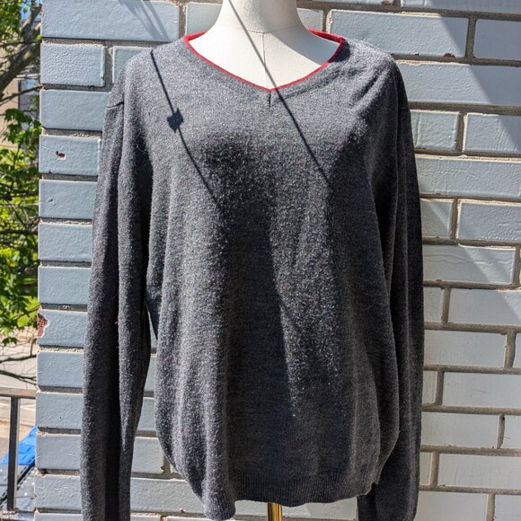 Vintage Vroom & dreesmann gray V sweater - Picture 1 of 6